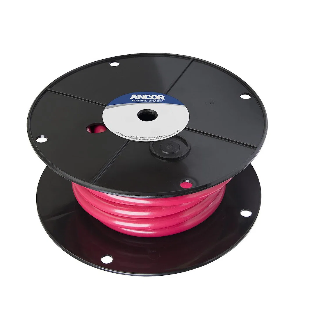 118510 – ANCOR Battery Cable, Without Terminal Red Positive Tinned Copper Conductor/ PVC Insulation 100 Foot Spool 3/...